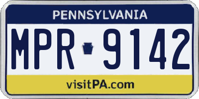 PA license plate MPR9142