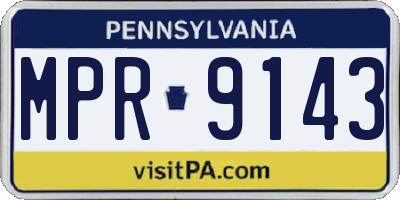 PA license plate MPR9143