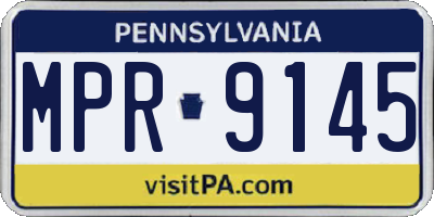 PA license plate MPR9145