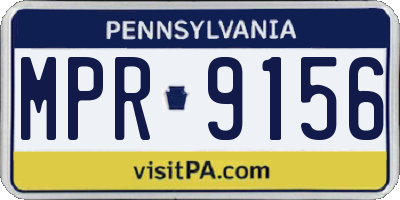 PA license plate MPR9156