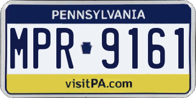 PA license plate MPR9161