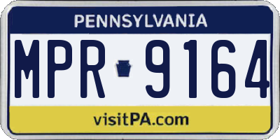 PA license plate MPR9164