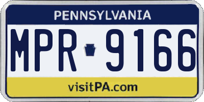 PA license plate MPR9166
