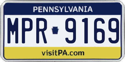 PA license plate MPR9169
