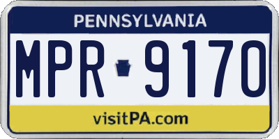 PA license plate MPR9170