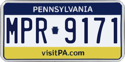 PA license plate MPR9171