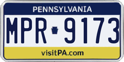 PA license plate MPR9173