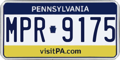 PA license plate MPR9175