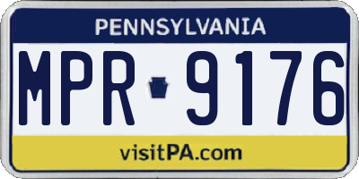 PA license plate MPR9176