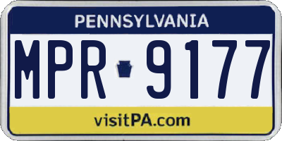 PA license plate MPR9177