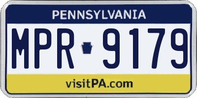 PA license plate MPR9179