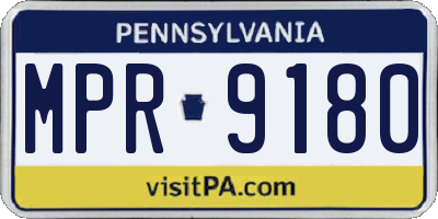 PA license plate MPR9180