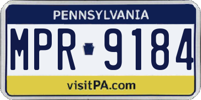 PA license plate MPR9184