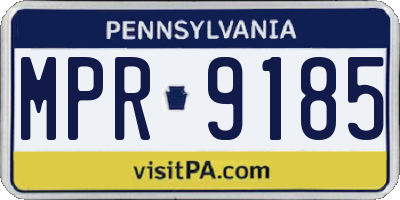 PA license plate MPR9185