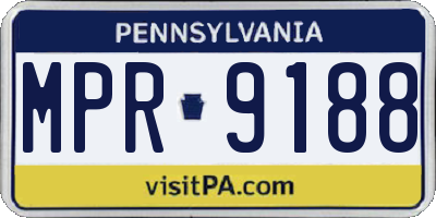 PA license plate MPR9188