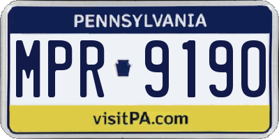 PA license plate MPR9190