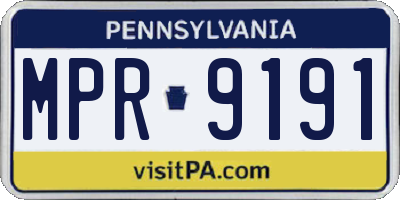 PA license plate MPR9191