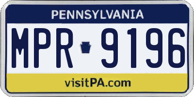 PA license plate MPR9196