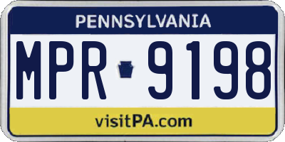PA license plate MPR9198