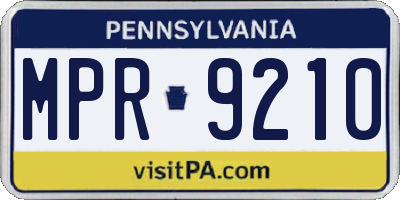 PA license plate MPR9210