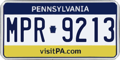 PA license plate MPR9213