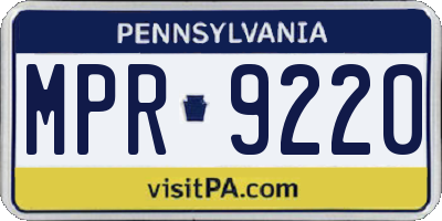 PA license plate MPR9220