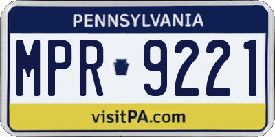 PA license plate MPR9221