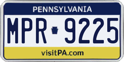 PA license plate MPR9225
