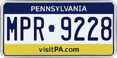 PA license plate MPR9228