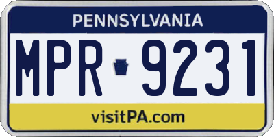 PA license plate MPR9231