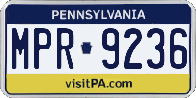 PA license plate MPR9236