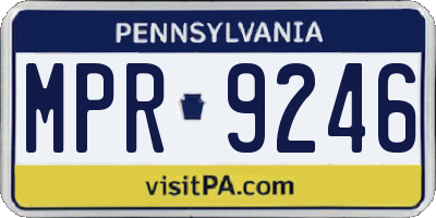 PA license plate MPR9246