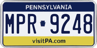 PA license plate MPR9248