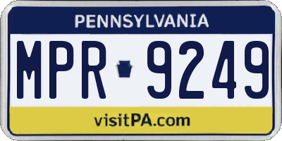 PA license plate MPR9249