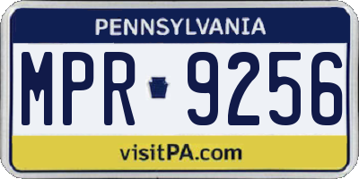 PA license plate MPR9256