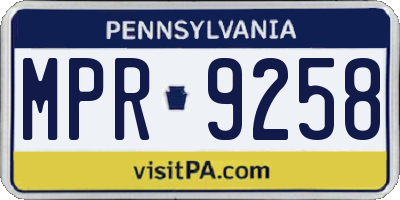PA license plate MPR9258