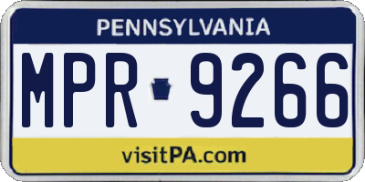PA license plate MPR9266