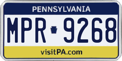 PA license plate MPR9268