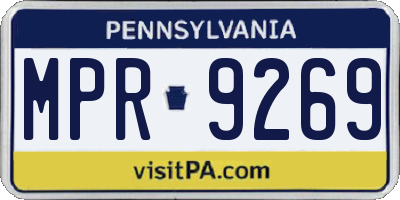 PA license plate MPR9269