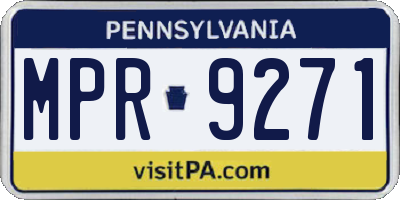 PA license plate MPR9271