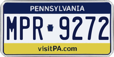 PA license plate MPR9272