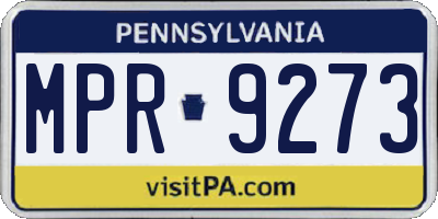 PA license plate MPR9273