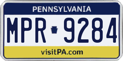 PA license plate MPR9284