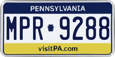 PA license plate MPR9288