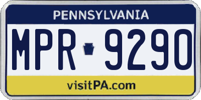 PA license plate MPR9290