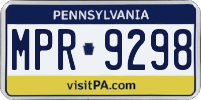 PA license plate MPR9298