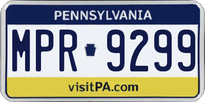 PA license plate MPR9299