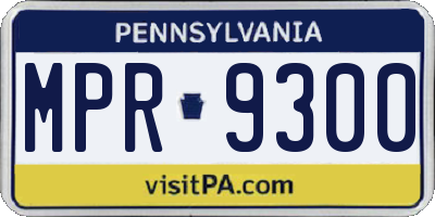 PA license plate MPR9300