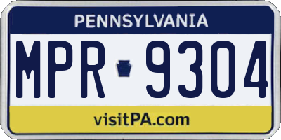 PA license plate MPR9304