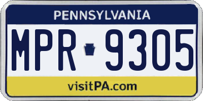 PA license plate MPR9305